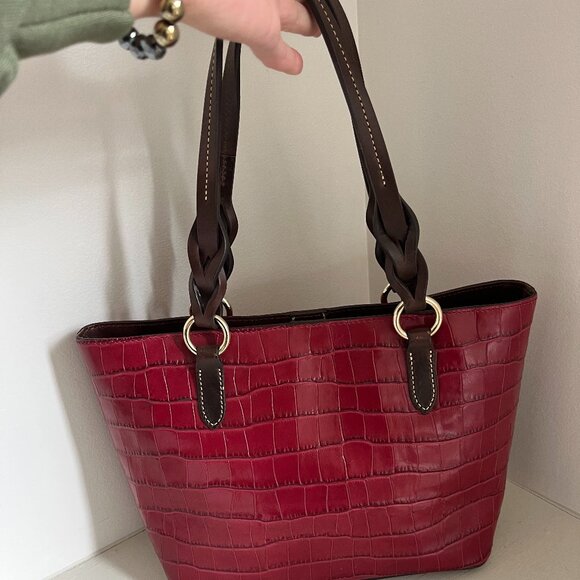 Dooney & Bourke Croco Embossed Tote Cranberry - Mint Condition - Picture 13 of 13